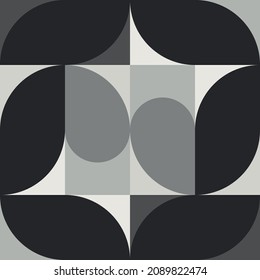 Una obra de arte escandinava hecha con formas geométricas simples y formas dibujadas a mano. Composición vectorial abstracta útil para fondos, diseño de afiches, impresiones de tela, cartas de invitación.