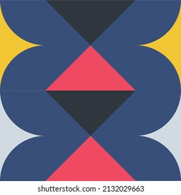 Una obra de arte escandinava hecha con formas geométricas simples y formas dibujadas a mano. Composición vectorial abstracta útil para fondos, diseño de afiches, impresiones de tela, cartas de invitación.