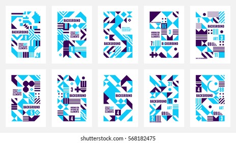 Scandinavian Poster Colorful Background Decorative Wallpaper with geometric Bold Editable Simple Block in Bright Color