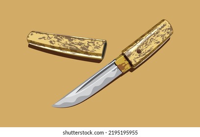 Scandinavian Puukko knife in japanese style