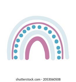 Scandinavian rainbow doodle style. Illustration for for childrens room wall decor.