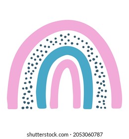 Scandinavian rainbow doodle style. Illustration for for childrens room wall decor.