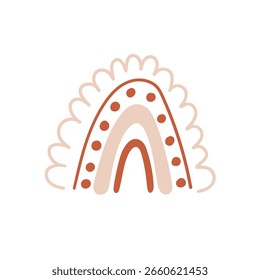 Ilustración escandinava del arco iris, diseño plano simple del Vector del doodle, aislado en el fondo blanco