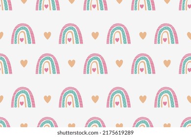Vector de fondo de patrón sin foco del arcoiris escandinavo. Imprimible el patrón arcoiris colorido
