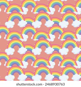 Scandinavian Rainbows Seamless Vector Pattern Design