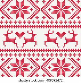 Scandinavian Reindeer Seamless pattern
