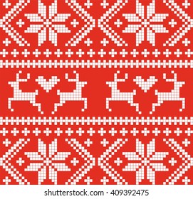 Scandinavian Reindeer Seamless pattern