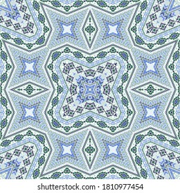 Scandinavian repeating ornament vector design. Modern geometric texture. Rug print in ethnic style. Geometric motifs in american style.