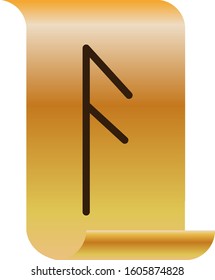 Scandinavian rune on a sheet of old paper. Ancient occult symbols. Vector.