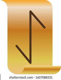 Scandinavian rune on a sheet of old paper. Ancient occult symbols. Vector.