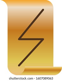 Scandinavian rune on a sheet of old paper. Ancient occult symbols. Vector.
