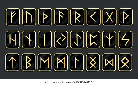 Scandinavian runes carved on stones. Stones. Magic, runic magic, fortune telling