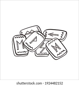 Scandinavian runes. Vector sketch in doodle style. Isolated object on a white background.