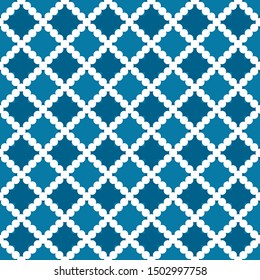 Scandinavian seamless background with squares. Abstract dark blue and white geometric texture with repeating tiles. Simple decorative background.