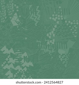 Scandinavian seamless doodle pattern with vintage leaves sketch. For wrapping paper. Ideal for wallpaper, surface textures, textiles.
