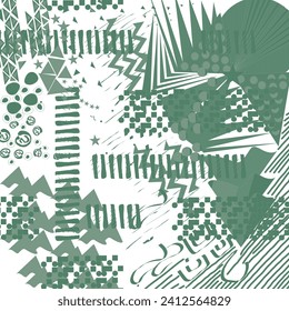 Scandinavian seamless doodle pattern with vintage leaves sketch. For wrapping paper. Ideal for wallpaper, surface textures, textiles.

