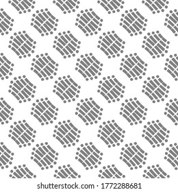 Scandinavian seamless geometric pattern of rectangles and dots in grey and white. Suitable for the design of Wallpaper, poster, clothing, textiles, packaging paper