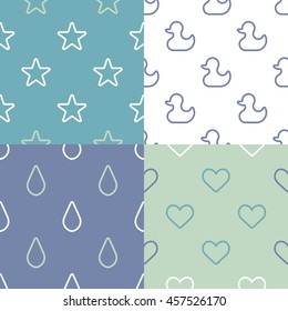 Scandinavian seamless kids pattern. Newborn seamless patterns. Kids background. Textile background. Wrapping texture. 