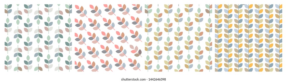 Scandinavian Seamless Leaf Pattern  Texture. 