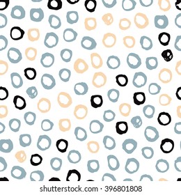 Scandinavian seamless pattern with brush strokes. Geometric texture. Abstract background. 