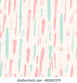 Scandinavian seamless pattern with brush strokes. Geometric texture. Abstract background.