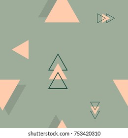 Scandinavian seamless pattern with geometric shapes. Creative vector illustration, trendy style. Minimal colorful background. Good for textile, tissue and home decor.