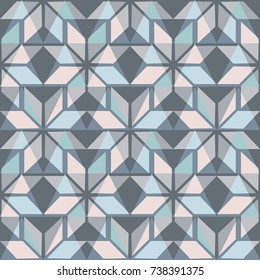 Scandinavian seamless pattern. Geometrical pastel background. Nordic winter style. Vector illustration.