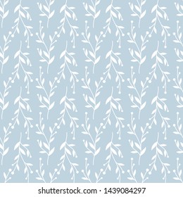 Scandinavian seamless pattern with leaf. Simple minimalistic wallpaper pattern with nature element. Seamless pattern with botanical element. 