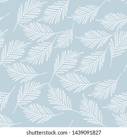 Scandinavian seamless pattern with leaf. Simple minimalistic wallpaper pattern with nature element. Seamless pattern with botanical element. 
