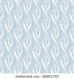 Scandinavian seamless pattern with leaf. Simple minimalistic wallpaper pattern with natural elements. Seamless pattern with botanical element. 