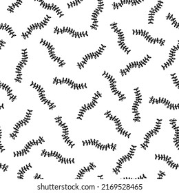 Scandinavian seamless pattern with leaf. Simple minimalistic wallpaper pattern with nature element. Lineart pattern seamless with leaf.