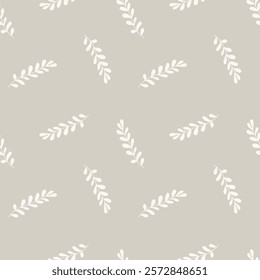 Scandinavian seamless pattern with leaf. Simple minimalistic wallpaper pattern with nature element. Seamless pattern with botanical element.
