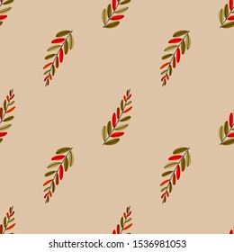 scandinavian seamless pattern leaves. autumn background