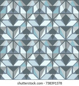 Scandinavian seamless pattern. Pastel blue and grey background. Nordic winter style. Vector illustration.