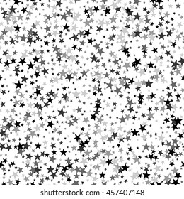 Scandinavian seamless pattern with stars. Abstract black and white background. Stock vector.