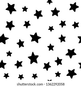 Scandinavian seamless pattern with stars. Hand drawn vector illustration. Perfect for kids textile, fabric and wallpaper