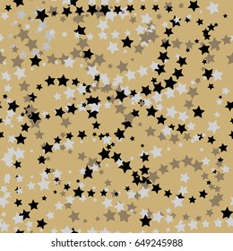 Scandinavian seamless pattern with stars. Holiday background. Stock vector.