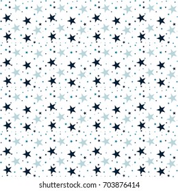 Scandinavian seamless pattern with stars. Stock vector.