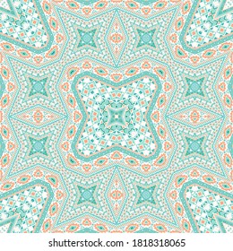 Scandinavian seamless pattern vector design. Modern geometric background. Scarf print in ethnic style. Geometric motifs in indian style.