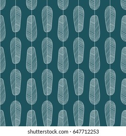 Scandinavian seamless pattern. Seamless vector pattern. Feather vector pattern.