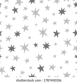 Scandinavian seamless vector pattern with stars