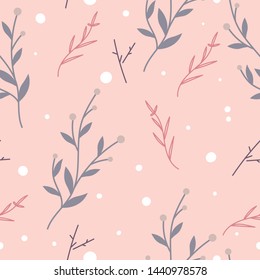 Scandinavian seamless wallpaper pattern. Simple minimalistic pattern with nature element. Seamless pattern with botanical element