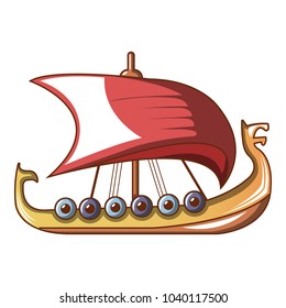 Scandinavian ship icon. Cartoon illustration of scandinavian ship vector icon for web