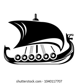 Scandinavian ship icon. Simple illustration of scandinavian ship vector icon for web