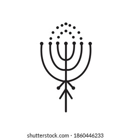 Scandinavian simple line flower. Icon, logo designe. Magical scandy stile.