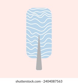 Scandinavian simple minimalistic forest tree design with wavy stripes