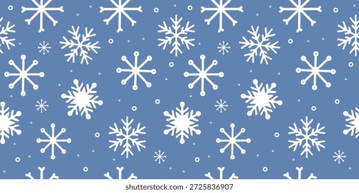Patrón sin fisuras del copo de nieve escandinavo sobre fondo azul