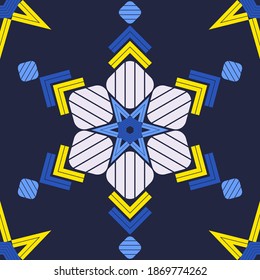 La estrella escandinava. Patrón sin foco. Diseño con eclosión manual. Textil. Ornamento étnico de boho. Ilustración vectorial para diseño web o impresión.