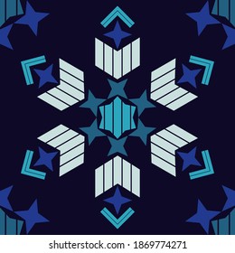 The Scandinavian star. Seamless pattern. Design with manual hatching. Textile. Ethnic boho ornament. Vector illustration for web design or print.