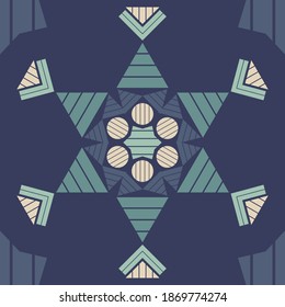 The Scandinavian star. Seamless pattern. Design with manual hatching. Textile. Ethnic boho ornament. Vector illustration for web design or print.